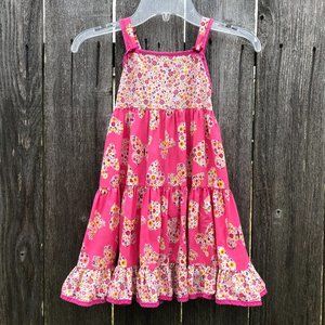 Les Filles de Provence Girl's Sun Dress Pink Floral Cotton Butterflies 4Y